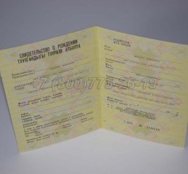 Свидетельство о Рождении 1986г Киргизской ССР в Волгограде